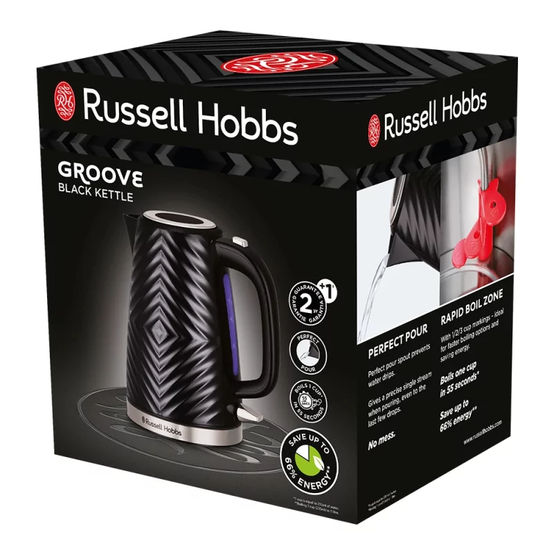 Kontrolsat - Russell Hobbs Kettle - Groove Black - 1.7L