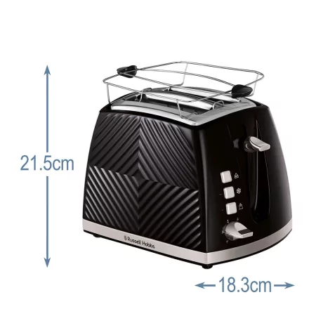 Kontrolsat - Torradeira Russell Hobbs - Groove Black - 2 Fatias - 26390-56 Kontrolsat - Torradeira Russell Hobbs - Groove Black - 2 Fatias - 26390-56