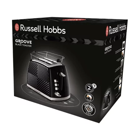 Kontrolsat - Russell Hobbs Toaster - Groove Black - 2 Slices - 26390-56 Kontrolsat - Russell Hobbs Toaster - Groove Black - 2 Slices - 26390-56