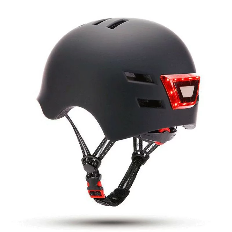 Helmet with front and rear LED light - Black - Youin