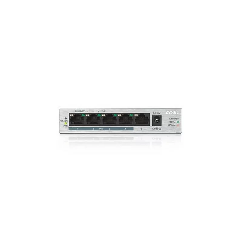 Hub Switch 5 Ptos Zyxel 10/100/1000 Gs1005-hp Prata