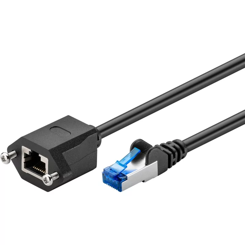 Kontrolsat - Extensão Cabo de Rede CAT 6a S/FTP (PiMF) 0.5M Preto Kontrolsat - Extensão Cabo de Rede CAT 6a S/FTP (PiMF) 0.5M Preto