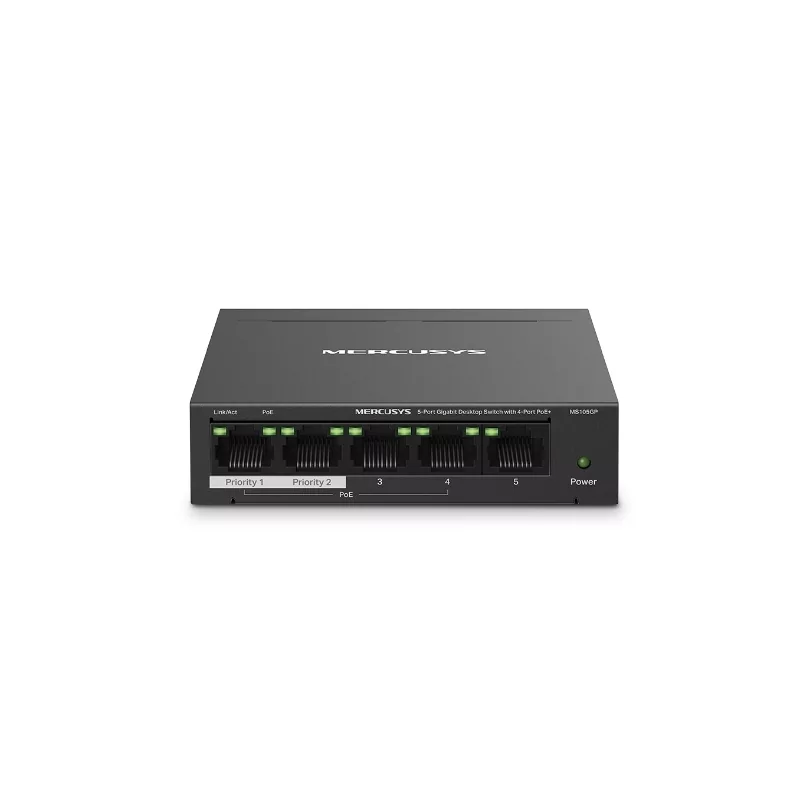 Kontrolsat - Mercusys Switch - 5 Gigabit Ports - PoE+ - MS105GP Kontrolsat - Mercusys Switch - 5 Gigabit Ports - PoE+ - MS105GP