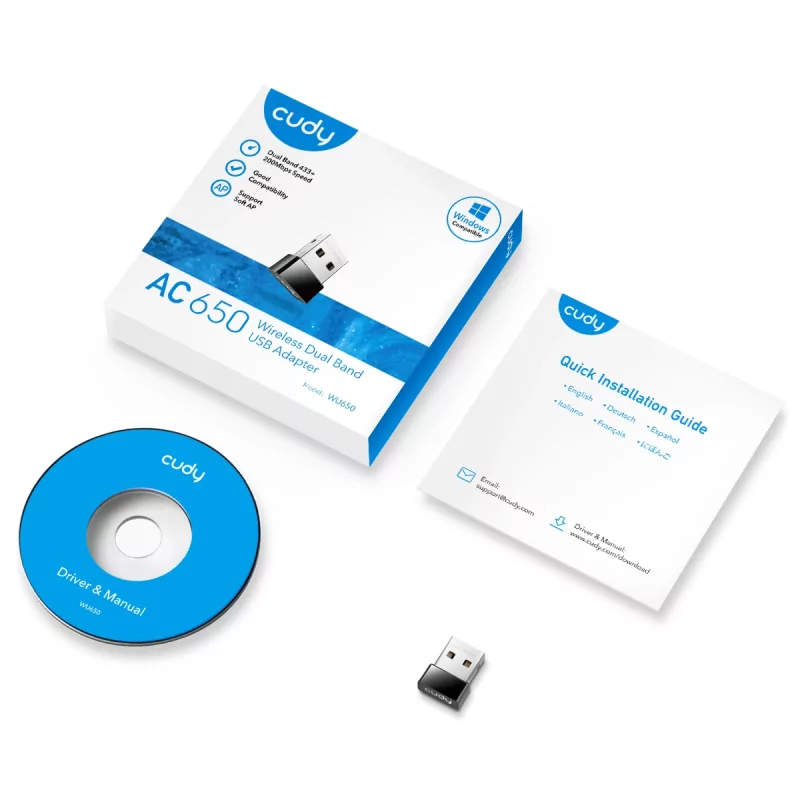 Kontrolsat - ADAPTADOR CUDY AC650 WI-FI MINI USB ADAPTER