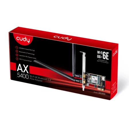 Kontrolsat - Placa de Rede Cudy - AX5400 - Wi-Fi 6E - WE3000 Kontrolsat - Placa de Rede Cudy - AX5400 - Wi-Fi 6E - WE3000