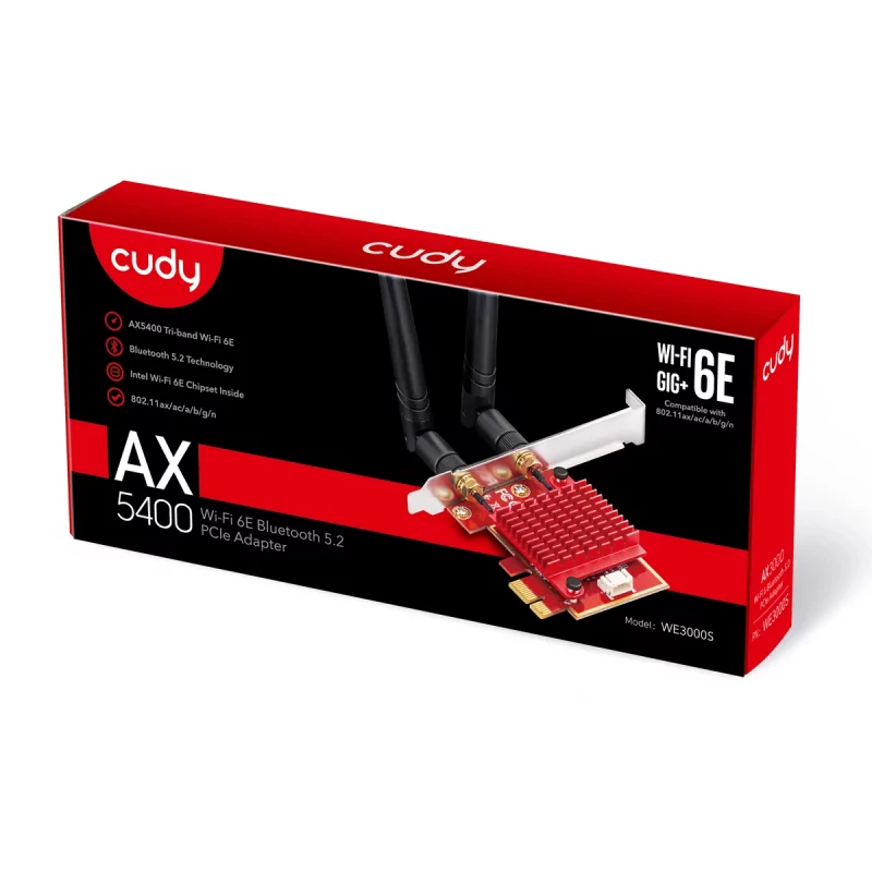 Kontrolsat - Placa de Rede Cudy - AX5400 - Wi-Fi 6E - WE3000S