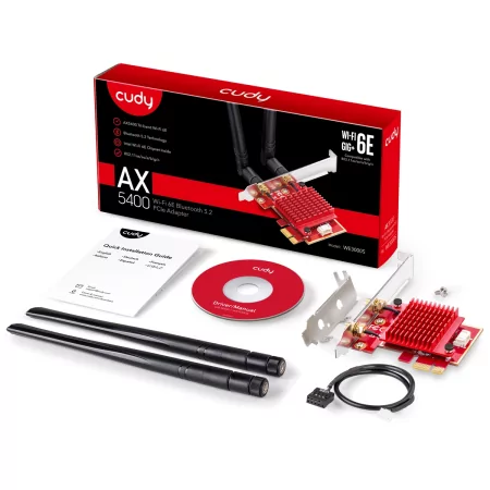 Kontrolsat - Placa de Rede Cudy - AX5400 - Wi-Fi 6E - WE3000S Kontrolsat - Placa de Rede Cudy - AX5400 - Wi-Fi 6E - WE3000S