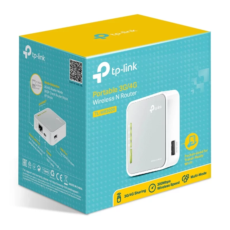 Kontrolsat - TP-Link Portable Wi-Fi Router - TL-MR3020 3G / 4G - (150Mbps)
