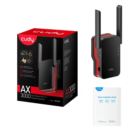 Kontrolsat - Cudy Repeater - AX3000 - Dual-Band Wi-Fi 6 - RE3000 Kontrolsat - Cudy Repeater - AX3000 - Dual-Band Wi-Fi 6 - RE3000