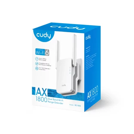 Kontrolsat - Cudy Repeater - AX1800 - Dual-Band Wi-Fi 6 - RE1800 Kontrolsat - Cudy Repeater - AX1800 - Dual-Band Wi-Fi 6 - RE1800