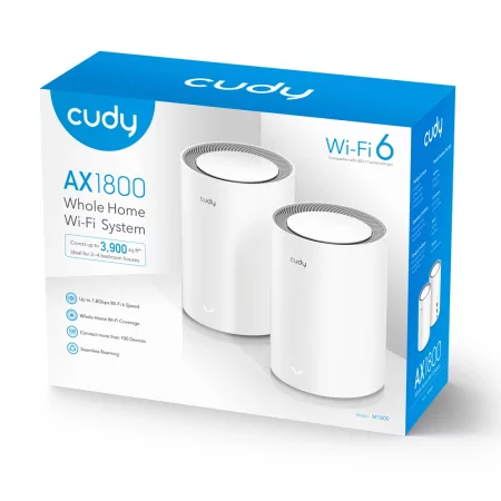 Kontrolsat - Sistema Mesh Cudy - AX1800 - M1800 - Dual-Band Wi-Fi 6 - Pack 2 Unidades Kontrolsat - Sistema Mesh Cudy - AX1800 - M1800 - Dual-Band Wi-Fi 6 - Pack 2 Unidades