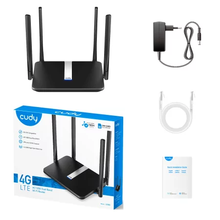 Kontrolsat - Router Cudy - AC1200 - Dual-Band Wi-Fi 5 - 4G LTE - LT500 Kontrolsat - Router Cudy - AC1200 - Dual-Band Wi-Fi 5 - 4G LTE - LT500