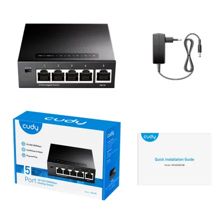 Kontrolsat - Cudy Switch - 5 Gigabit Ports - UnManaged - GS105 Kontrolsat - Cudy Switch - 5 Gigabit Ports - UnManaged - GS105