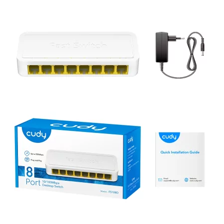 Kontrolsat - Switch Cudy - 8 Ports 10/100 Mbps - UnManaged - FS108D Kontrolsat - Switch Cudy - 8 Ports 10/100 Mbps - UnManaged - FS108D