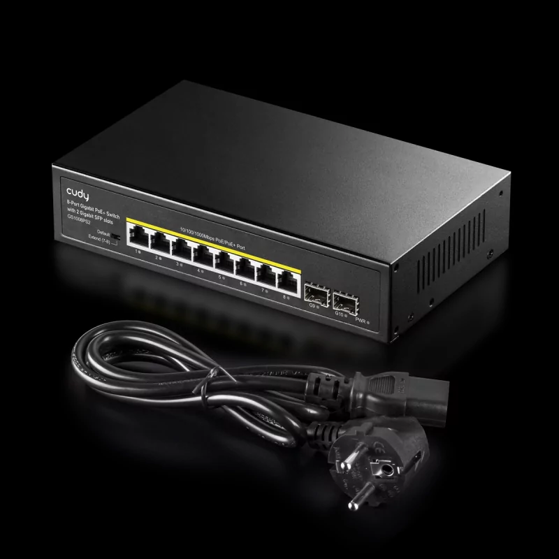 Kontrolsat - Cudy Switch - 8 Gigabit Ports - UnManaged PoE+ SFP - GS1008PS2