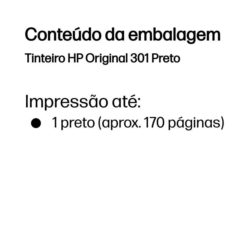 Kontrolsat - Tinteiro HP - Preto - 170 Páginas - CH561EE