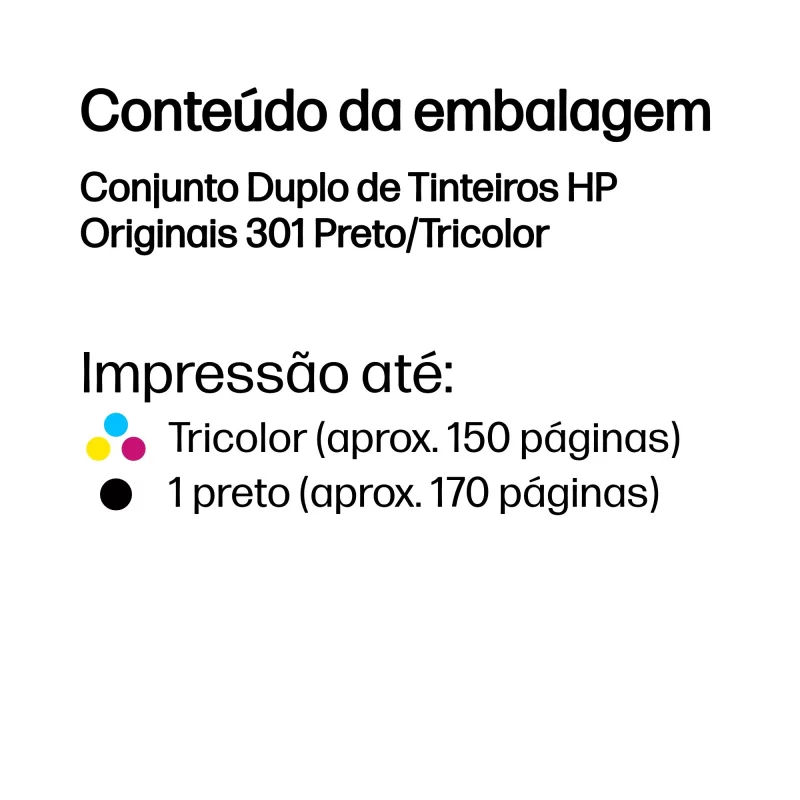 Kontrolsat - Tinteiro HP - Preto + Tricolor - 150 Páginas - N9J72AE