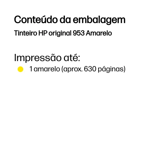 Kontrolsat - Tinteiro HP - 953 Amarelo - 630 Páginas - F6U14AE Kontrolsat - Tinteiro HP - 953 Amarelo - 630 Páginas - F6U14AE