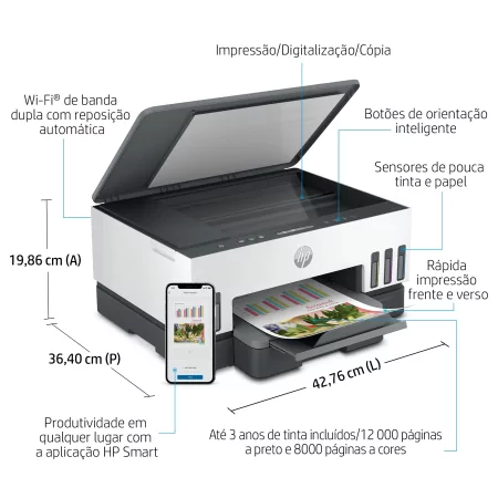 Kontrolsat - Impressora HP - Multifunções - Smart Tank - 7005 - 28B54A Kontrolsat - Impressora HP - Multifunções - Smart Tank - 7005 - 28B54A