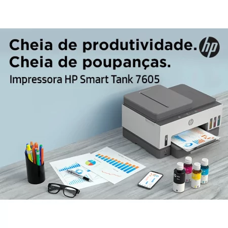 Kontrolsat - Impressora HP - Multifunções - Smart Tank 7605 - 28C02A Kontrolsat - Impressora HP - Multifunções - Smart Tank 7605 - 28C02A