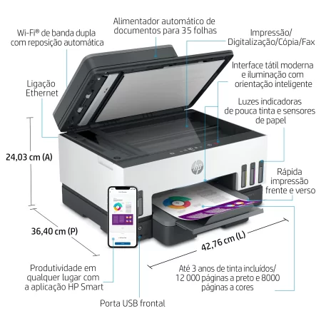 Kontrolsat - HP Printer - Multifunction - Smart Tank 7605 - 28C02A Kontrolsat - HP Printer - Multifunction - Smart Tank 7605 - 28C02A
