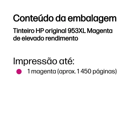 Kontrolsat - Tinteiro HP - 953 XL Rosa - 1450 Páginas - F6U17AE