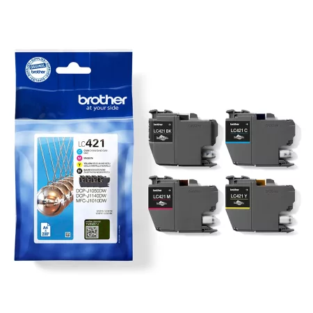 Kontrolsat - Tinteiro Brother - Pack 4 Cores - 200 Páginas - LC421 Kontrolsat - Tinteiro Brother - Pack 4 Cores - 200 Páginas - LC421