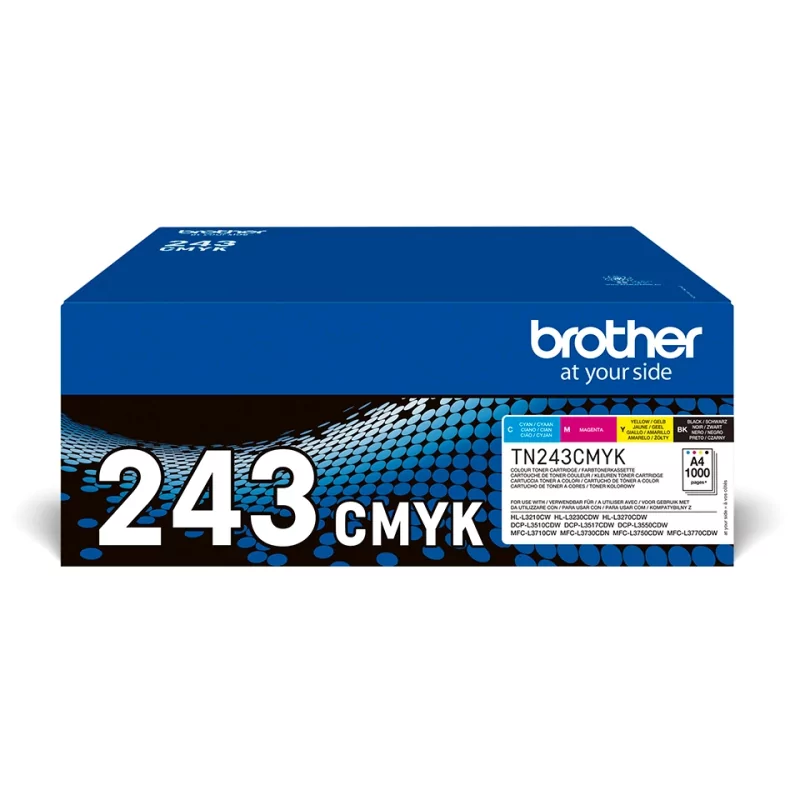 Kontrolsat - Pack 4 Brother Toners - Tricolor + Black - 1000 Pages - TN243CMYK Kontrolsat - Pack 4 Brother Toners - Tricolor + Black - 1000 Pages - TN243CMYK