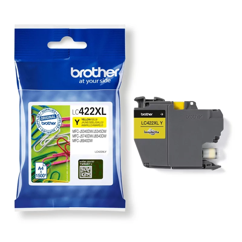 Kontrolsat - Tinteiro Brother - Amarelo - 1500 Páginas - LC422XLY