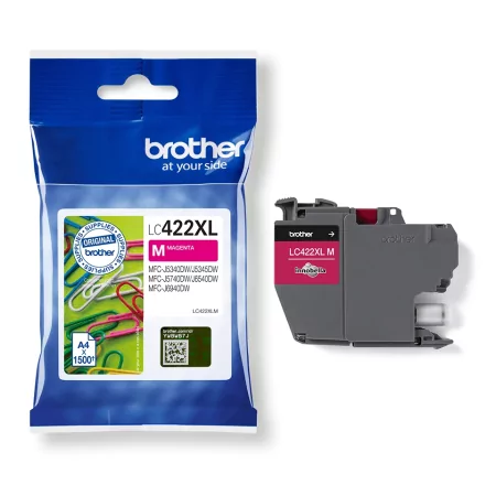 Kontrolsat - Tinteiro Brother - Rosa - 1500 Páginas - LC422XLM Kontrolsat - Tinteiro Brother - Rosa - 1500 Páginas - LC422XLM