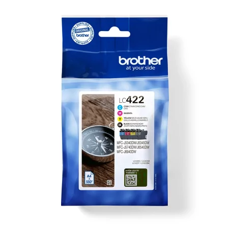 Kontrolsat - Pack 4 Tinteiros Brother - Tricolor + Preto - 550 Páginas - LC422VAL Kontrolsat - Pack 4 Tinteiros Brother - Tricolor + Preto - 550 Páginas - LC422VAL