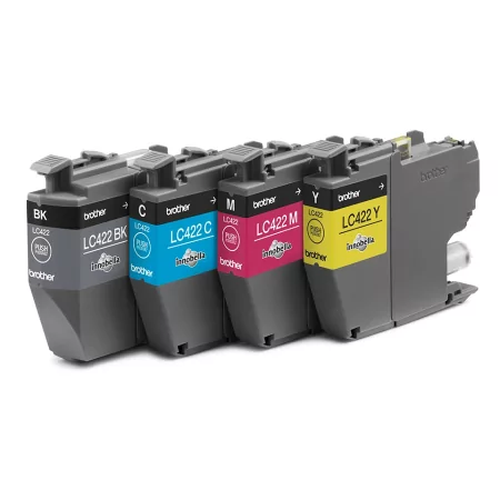 Kontrolsat - Pack 4 Tinteiros Brother - Tricolor + Preto - 550 Páginas - LC422VAL Kontrolsat - Pack 4 Tinteiros Brother - Tricolor + Preto - 550 Páginas - LC422VAL