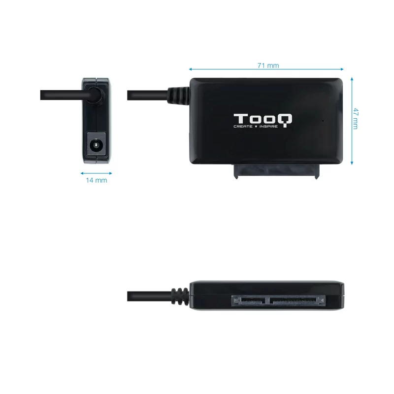 Kontrolsat - TooQ Hard Drive Adapter - USB-C - 2.5" - 3.5" - TQHDA-01A