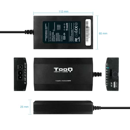 Kontrolsat - Carregador para Portátil TooQ - TQLC-100BS01M Kontrolsat - Carregador para Portátil TooQ - TQLC-100BS01M