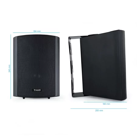 Kontrolsat - TooQ Amplifier Speakers - 2.0 / Wall Mount - 60W - Black - TQOWS-01B Kontrolsat - TooQ Amplifier Speakers - 2.0 / Wall Mount - 60W - Black - TQOWS-01B