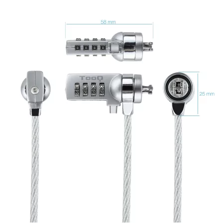 Kontrolsat - Cabo de Segurança Universal TooQ - 1.5M - Branco - TQCLKC0015