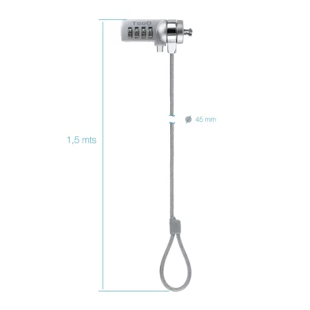 Kontrolsat - Cabo de Segurança Universal TooQ - 1.5M - Branco - TQCLKC0015