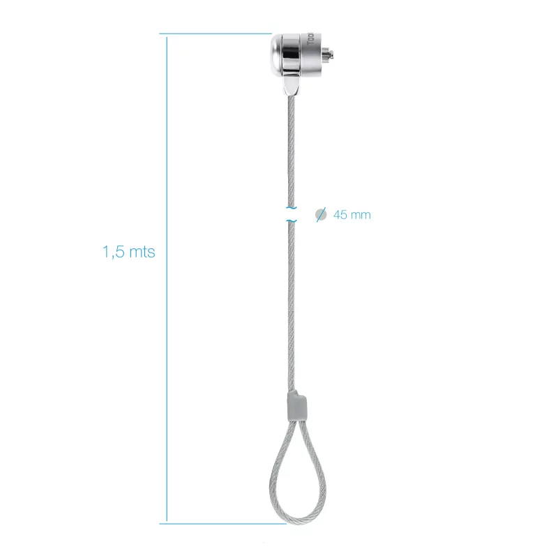 Kontrolsat - TooQ Universal Security Cable with Key - 1.5M - White - TQCLKC0025