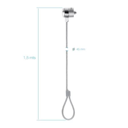 Kontrolsat - TooQ Universal Security Cable with Key - 1.5M - White - TQCLKC0025 Kontrolsat - TooQ Universal Security Cable with Key - 1.5M - White - TQCLKC0025