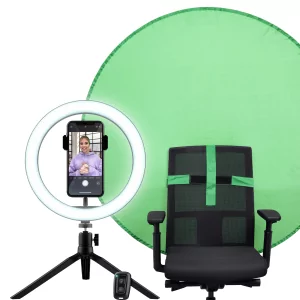 Kontrolsat - Trust 2 in 1 Streaming Kit - Luminous Ring + Green Screen - 24881