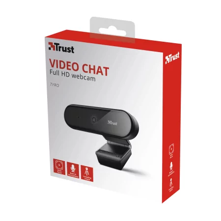 Kontrolsat - Trust Webcam - FullHD - w/ Tripod - WEBC252 Kontrolsat - Trust Webcam - FullHD - w/ Tripod - WEBC252