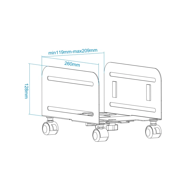 Kontrolsat - Floor Stand for Computer with Wheels Tooq - UMCS0004-B