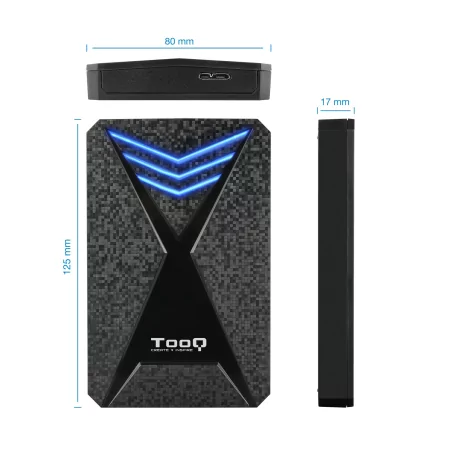 Kontrolsat - TooQ External Box - 2.5" SATA - Gaming Blue LED - USB3.1 - TQE-2550L Kontrolsat - TooQ External Box - 2.5" SATA - Gaming Blue LED - USB3.1 - TQE-2550L