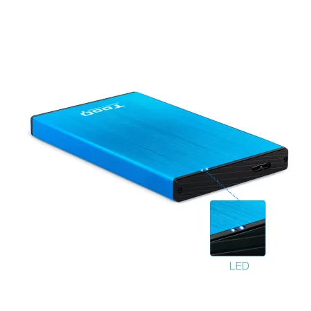Kontrolsat - External Box 2.5" SATA TooQ - Blue Aluminum USB3.1 - TQE-2527BL Kontrolsat - External Box 2.5" SATA TooQ - Blue Aluminum USB3.1 - TQE-2527BL