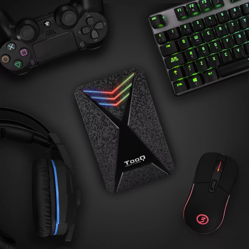 Kontrolsat - Caixa Externa 2,5" SATA TooQ - Gaming RGB USB3.1 - TQE-2550