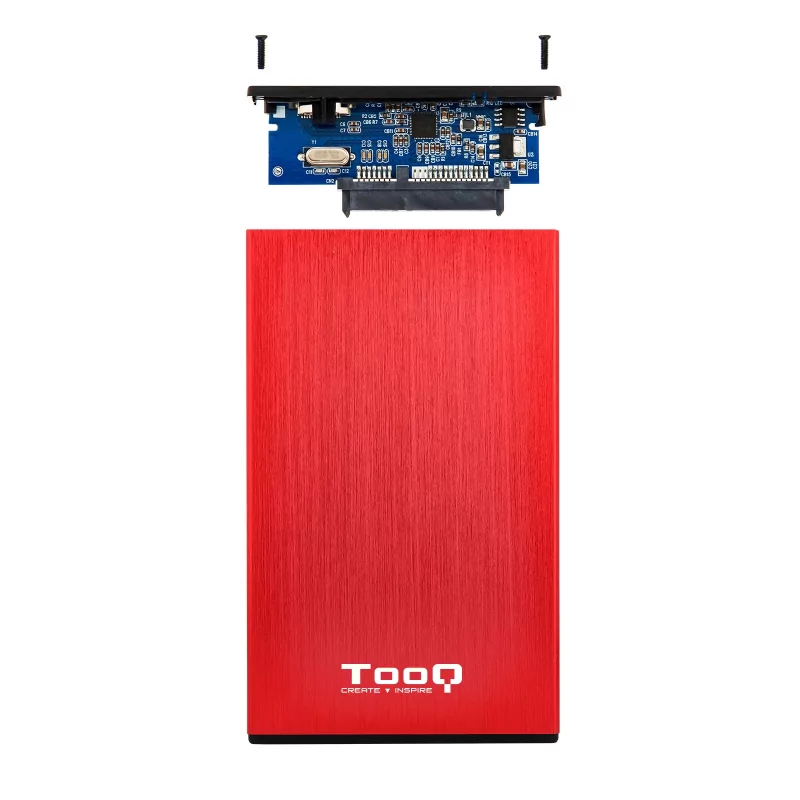 Kontrolsat - TooQ External Box - For 2.5" Discs - HDD/SSD - Red - TQE-2527R