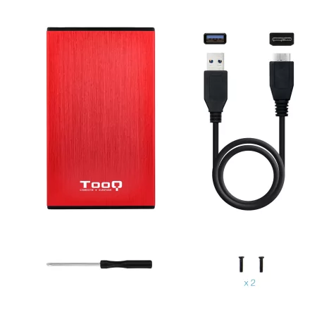 Kontrolsat - TooQ External Box - For 2.5" Discs - HDD/SSD - Red - TQE-2527R Kontrolsat - TooQ External Box - For 2.5" Discs - HDD/SSD - Red - TQE-2527R
