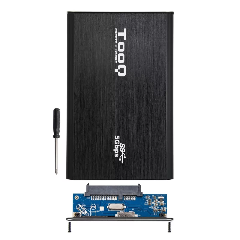 Kontrolsat - TooQ External Box - For Hard Drives - 2.5" - SATA I/II/III - USB 3.0 - Black - TQE-2529B