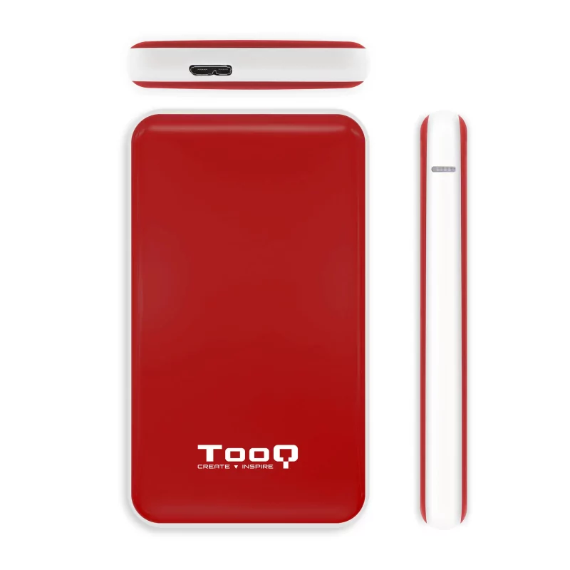 Kontrolsat - TooQ External Box - For Hard Drives - 2.5" - SATA I/II/III - USB 3.1 - Red - TQE-2528R