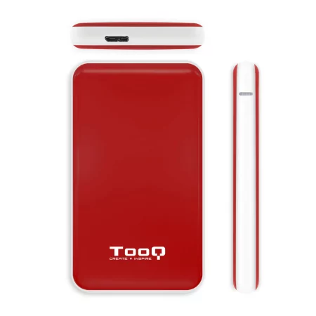 Kontrolsat - TooQ External Box - For Hard Drives - 2.5" - SATA I/II/III - USB 3.1 - Red - TQE-2528R